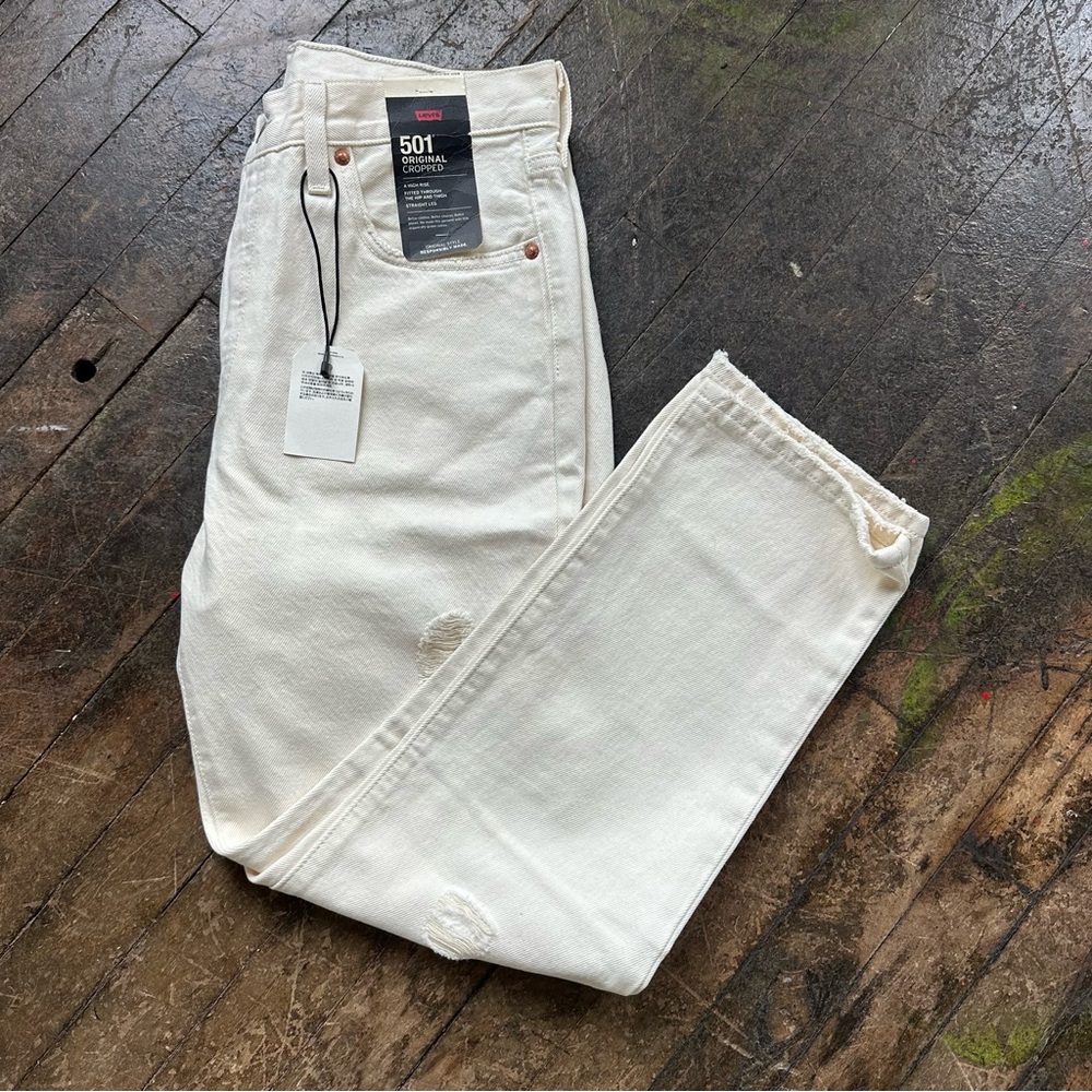 Levi's 501 Off-White Denim Jeans NWT